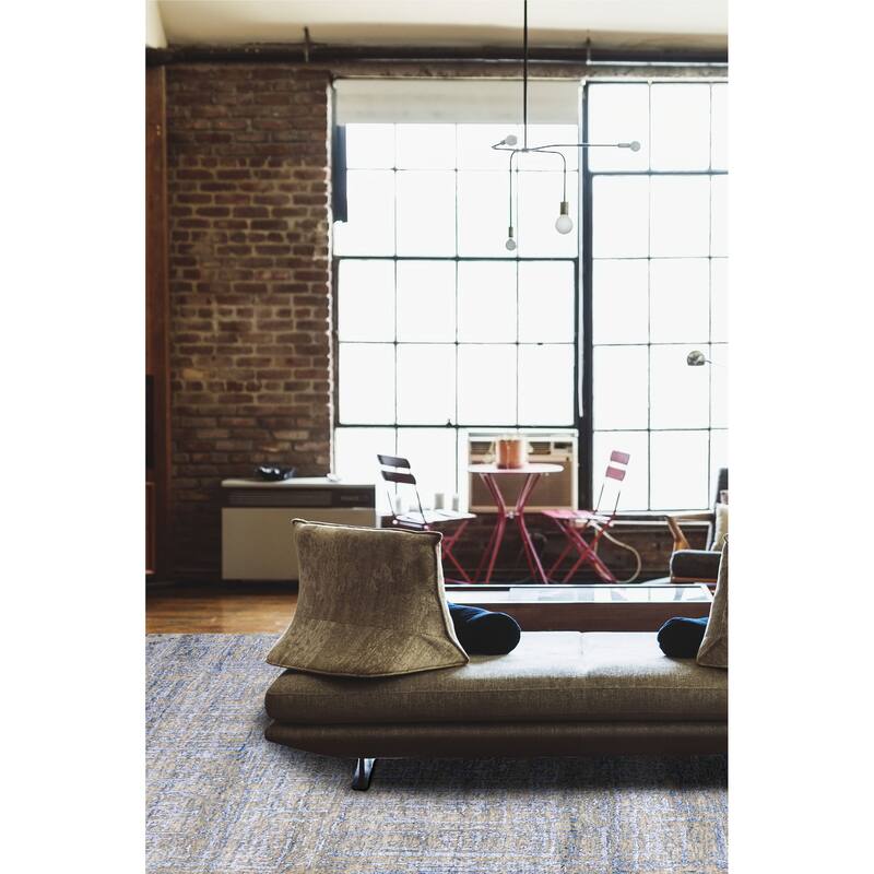 ECARPETGALLERY Hand-knotted Legacy Dark Blue Silk, Wool Rug - 8'0 x 10'0