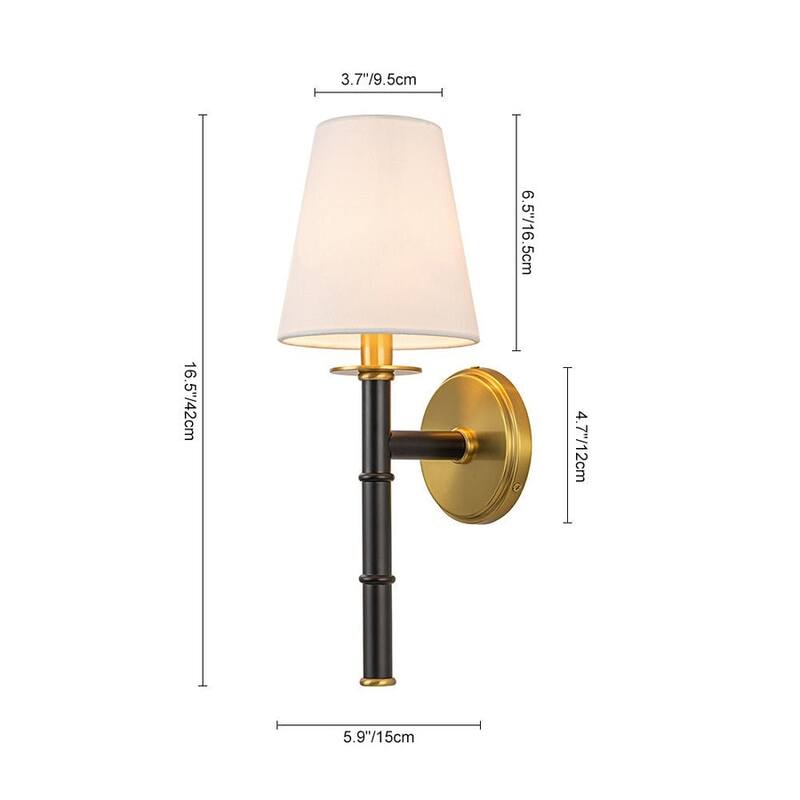 1-Light Classic French Tapered Linen Wall Lamp
