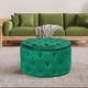 preview thumbnail 10 of 32, Adeco Round Velvet Storage Ottoman, Button Tufted Footrest Footstool