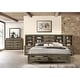 preview thumbnail 1 of 4, Roundhill Furniture Loiret Rubbed Gray Oak Finish Wood Storage Platform WallBed with Dresser and Mirror King