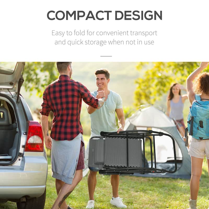 2-Piece Outdoor Camping Rocking Chairs with Headrests