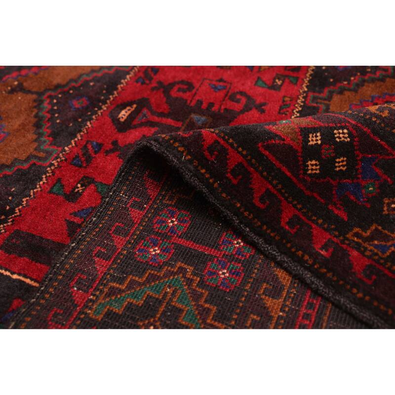 ECARPETGALLERY Hand-knotted Teimani Black, Red Wool Rug - 4'0 x 6'2