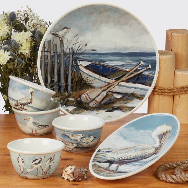 Certified International Shorebirds 16-Piece Dinnerware Set, Service for 4
