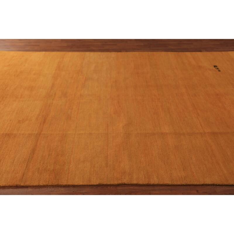 Orange Gabbeh Oriental Area Rug Hand-Knotted Wool Carpet - 6'5" x 9'7"