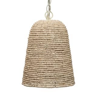 Alden Decor Wood Beaded 1-Light Pendant