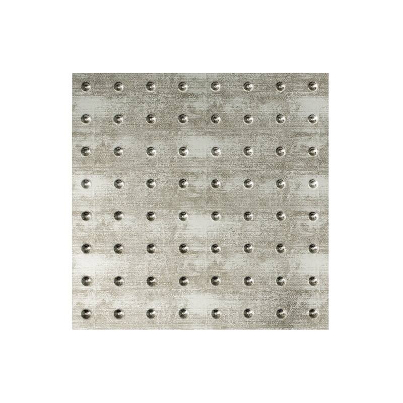 FASÄDE Minidome Decorative Vinyl 2ft x 2ft Lay in Ceiling Panel in Crosshatch Silver (5 Pack) - 12in x 12in Sample - Crosshatch Silver