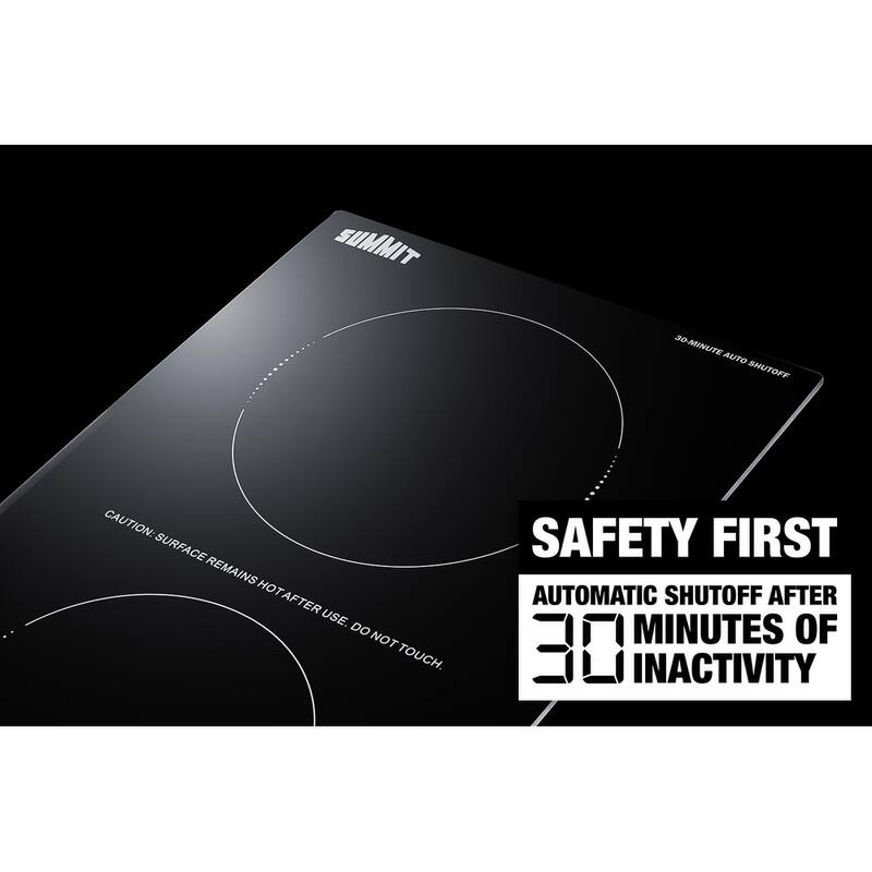 Summit SINCH230V2 12" Wide 2 Burner Electric Cooktop with Auto Shutoff