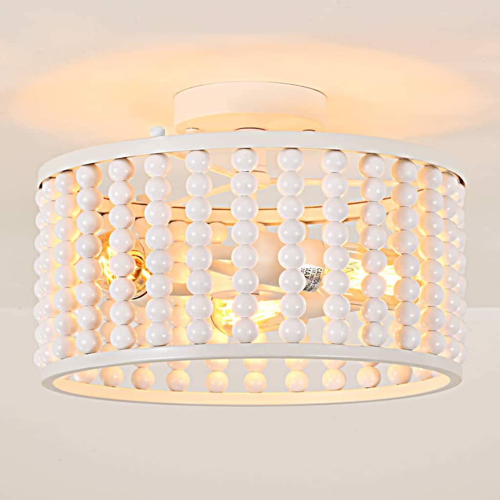 3-Light Bead Ceiling Light Semi Flush Mount