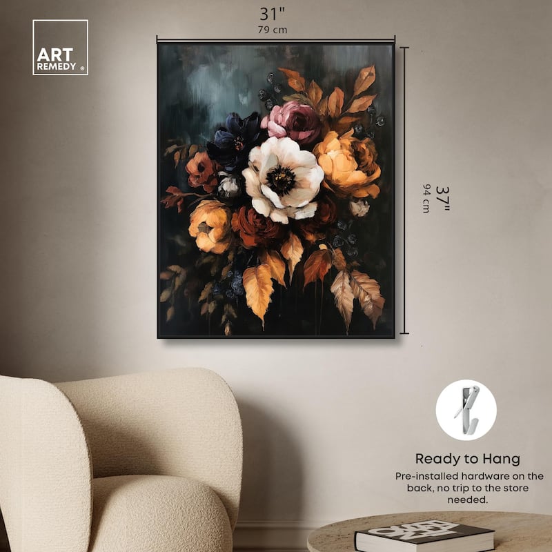 Dark Roses Beauty II Canvas by Art Remedy
