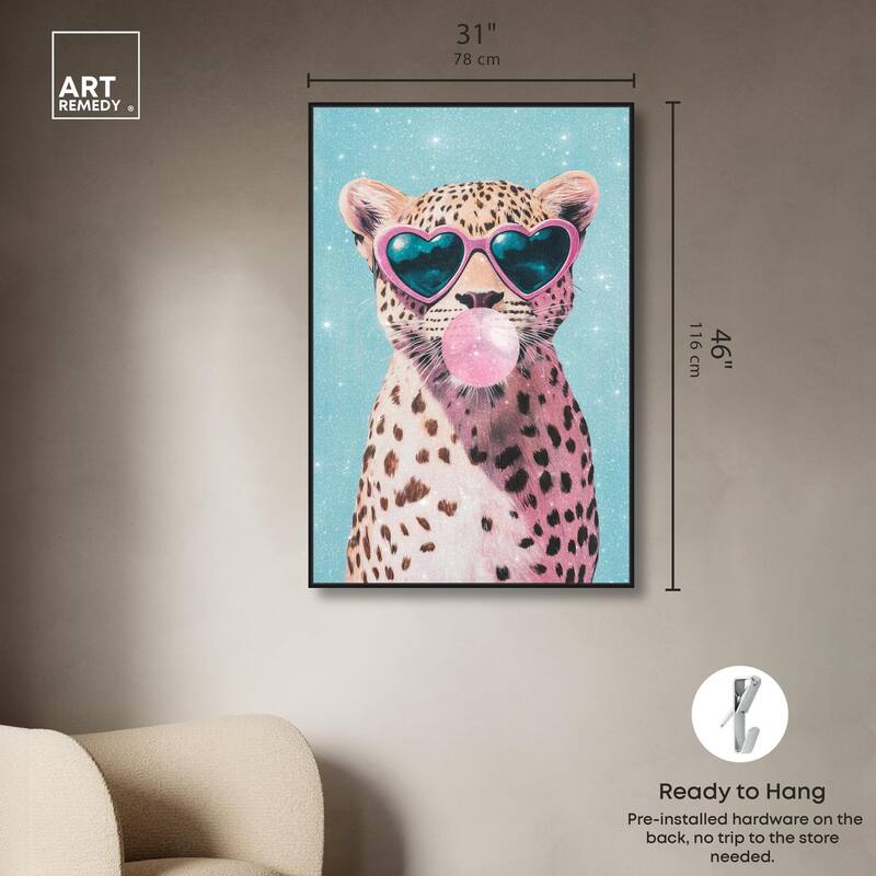 Pastel Cheetah Bubblegum Canvas by Art Remedy