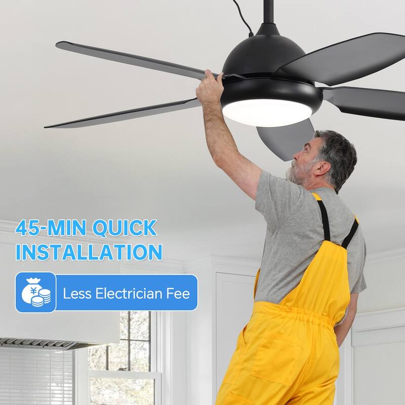 Sofucor 52 Inch Waterproof Outdoor Ceiling Fan with Lights and Remote,IP65 Hanging Gazebo Fan,Wet Rated Plug in Fan with Cord