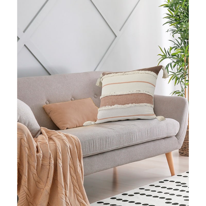 Sevita Sacral Earth Quarry Striped Throw Pillow