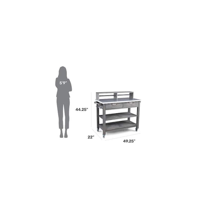 Homestyles Maho Gray Wood Potting Bench
