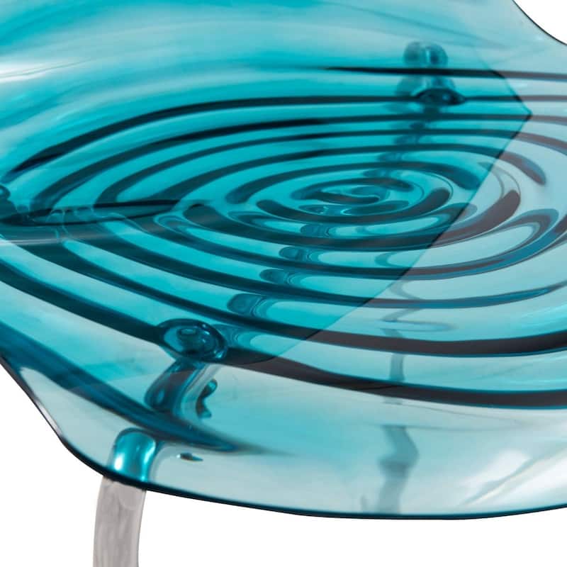 Astor Acrylic Dining Chair with Chrome Legs Modern Accent Side Chair Water Ripple Design Seats