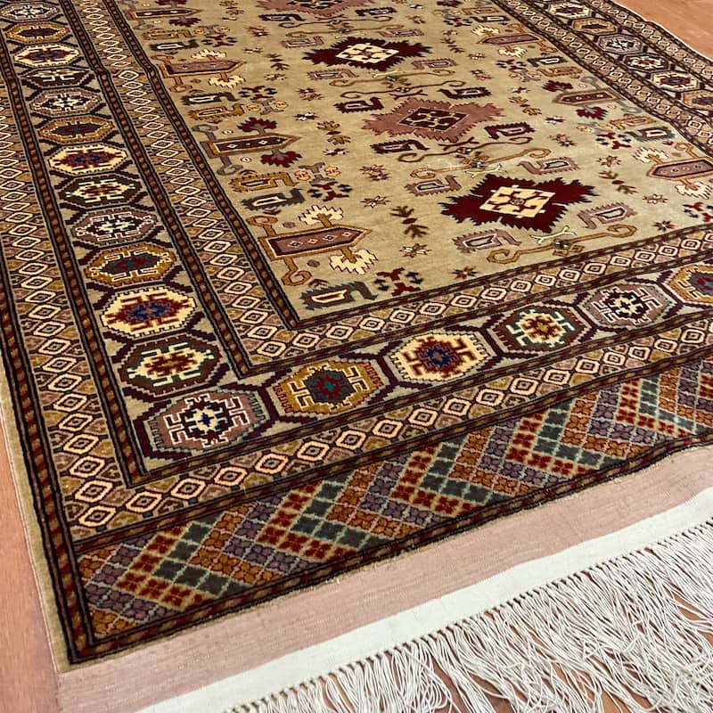 HERAT ORIENTAL Handmade Turkoman Wool & Silk Rug - 3'10" x 5'6"