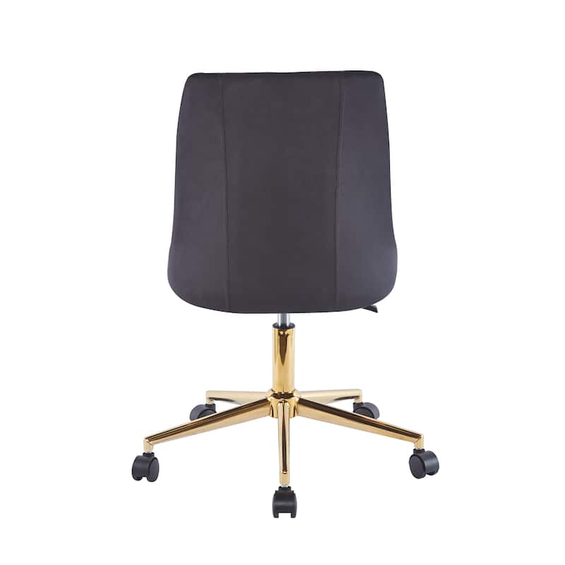 Porthos Home Rae Office Chair, Velvet Upholstery, Gold Chrome Legs