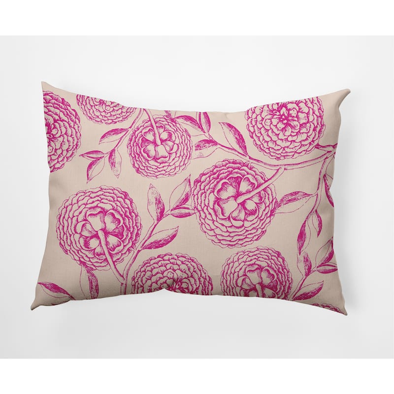 Antique Flowers Decorative Throw Pillow - Orchid - 14" x 20"