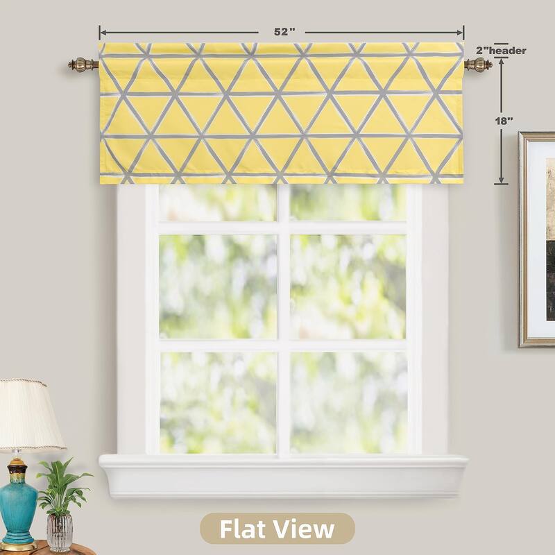 DriftAway Raymond Geometric Pattern Lined Window Valance