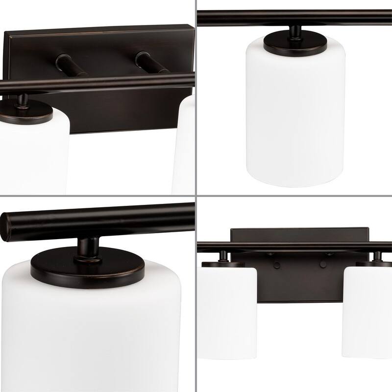 Replay Collection Six-Light Antique Bronze White Glass Vanity Light - 48 in x 6 in x 7.62 in