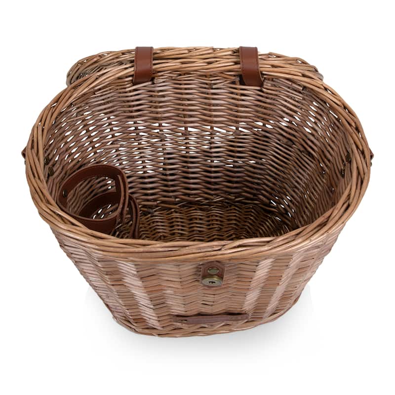Picnic Time Cambridge Bicycle Basket, (Natural Wicker)