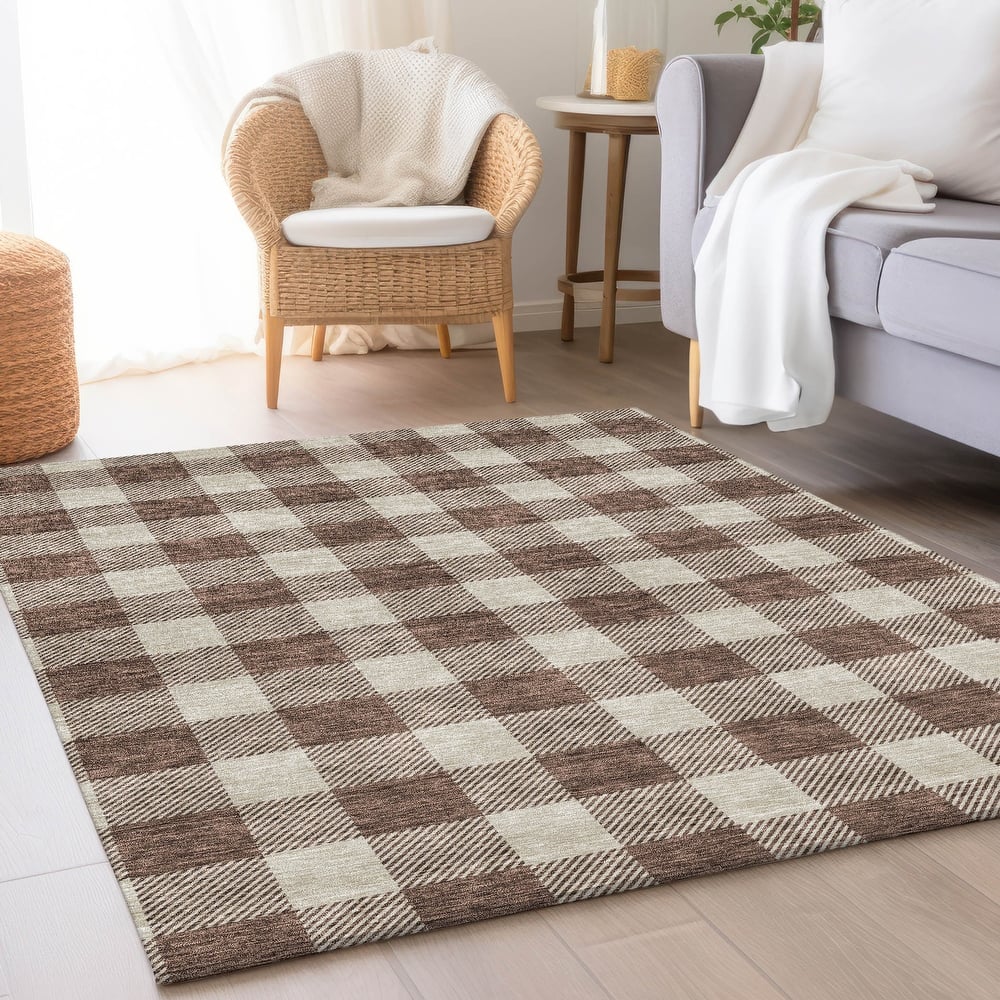 Premium Washable Super Soft Plaid Mayfield Rug