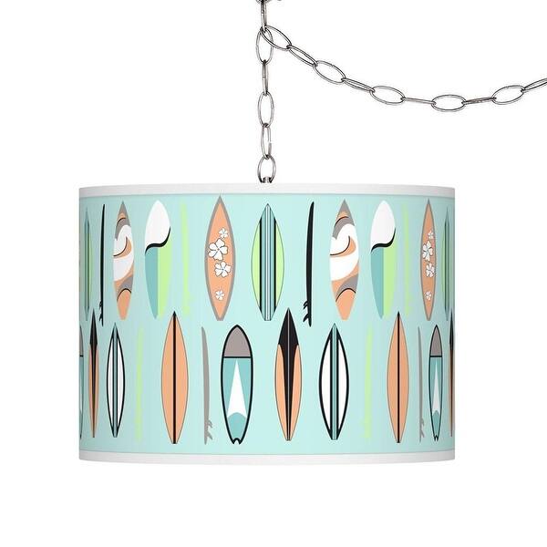 Swag Style Retro Surf Shade Plug-In Chandelier - 13