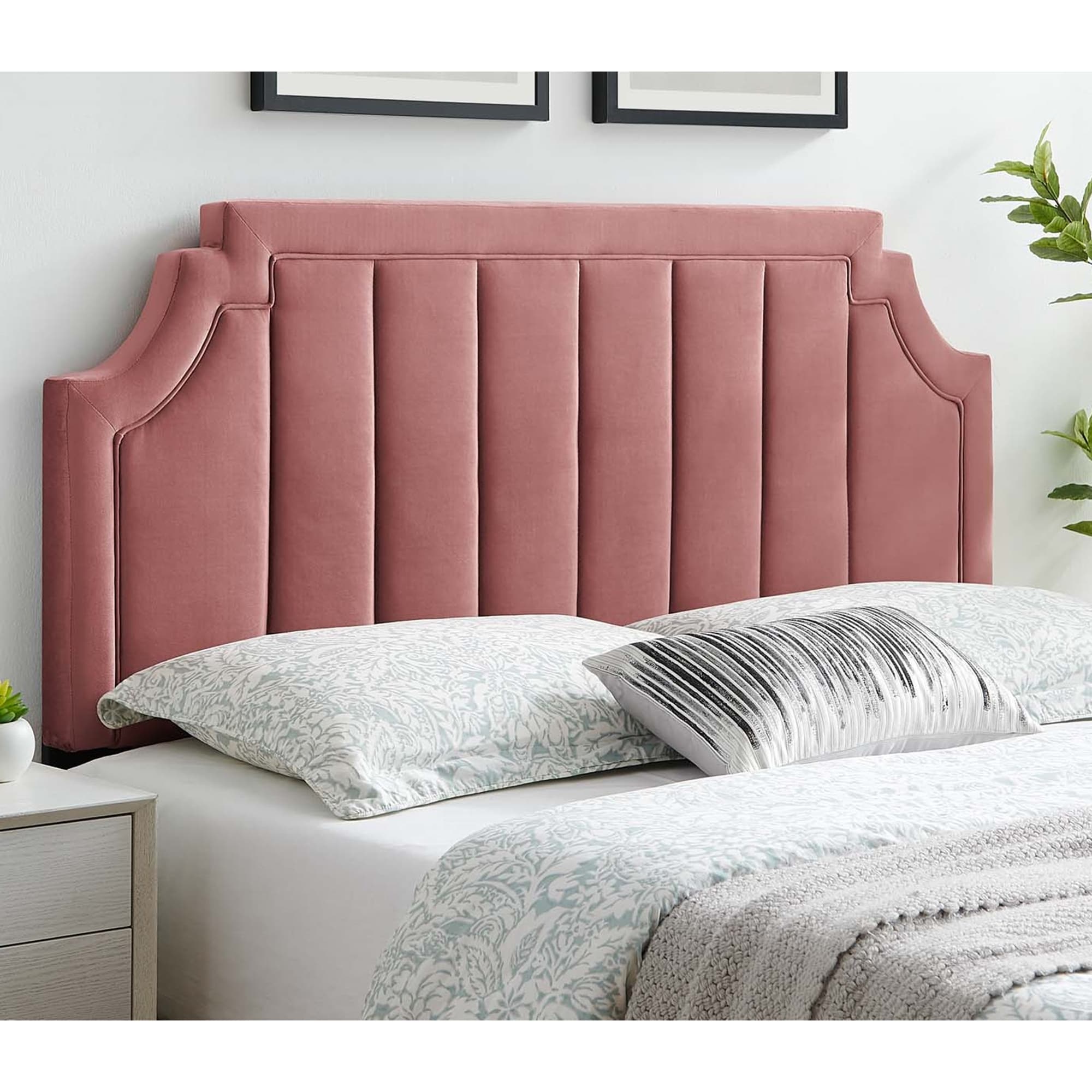 Pink velvet headboard clearance