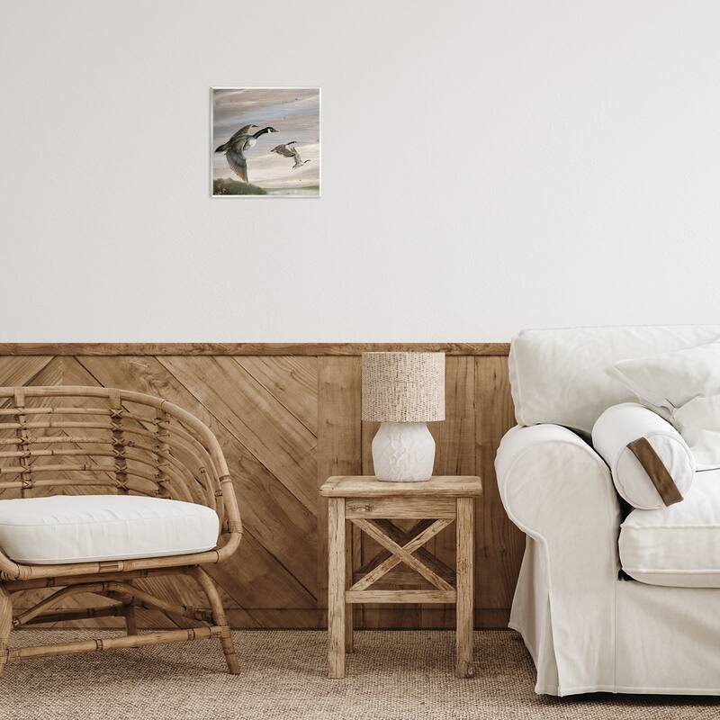 Stupell Flying Geese over Rustic Wall Plaque Art Design By Ruane Manning