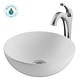 preview thumbnail 2 of 32, Kraus 3-in-1 Set White Round Ceramic Vessel Sink Arlo Faucet w/ Drain