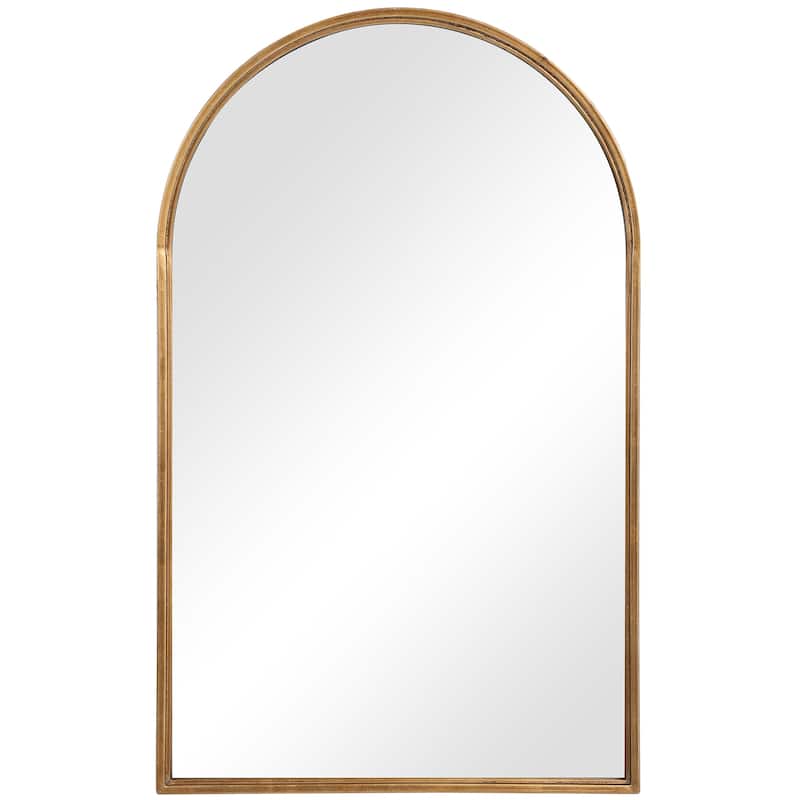 Porch & Den Antiqued Gold Leaf Arched Wall Mirror