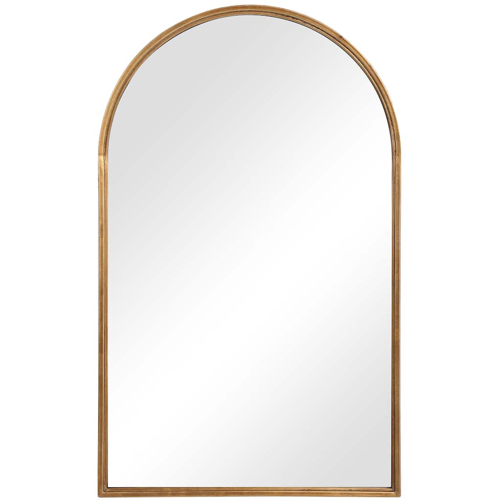 Porch & Den Antiqued Gold Leaf Arched Wall Mirror