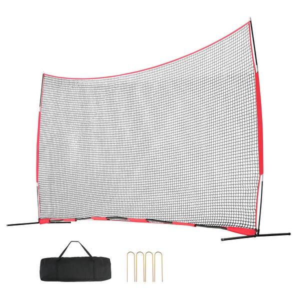 slide 2 of 14, Barricade Backstop Net, Ball Sports Barrier Netting, Portable Practice Equipment with Carry Bag, Protection Screen 20x10 ft