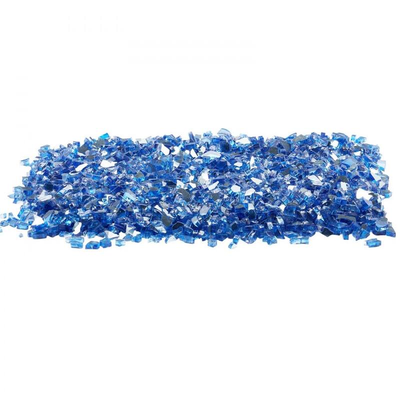 Cobalt Blue Tempered Crushed Fire Glass 10 lbs Heat Resistant - 1/4 inch