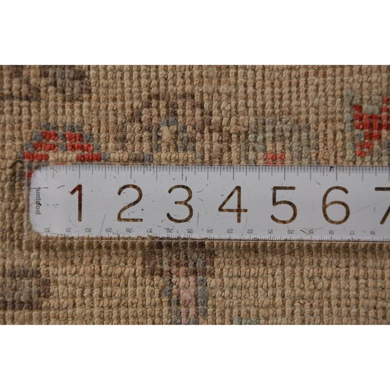Hand Knotted Oriental 100% Wool Carpet Transitional All-Over Beige & Ivories Oushak Area Rug - 9' 2'' X 6' 2''