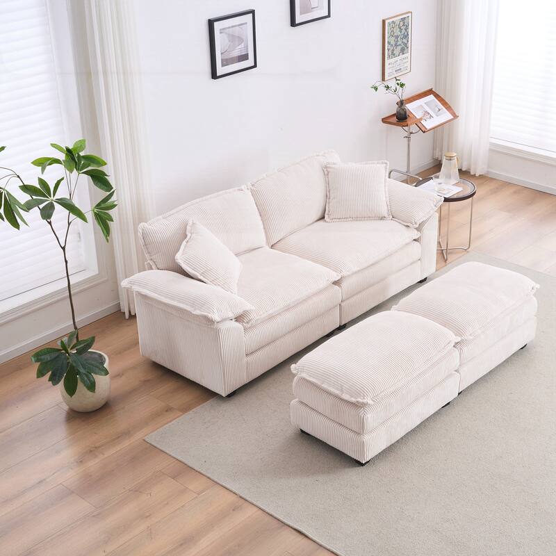 2-seats Sofa With 2 Back Pillows