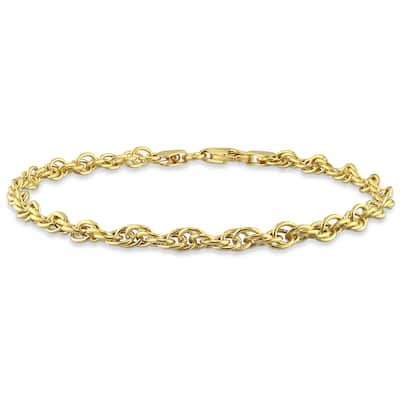 Miadora 18kt Yellow Gold Plated Sterling Silver Singapore Chain Bracelet