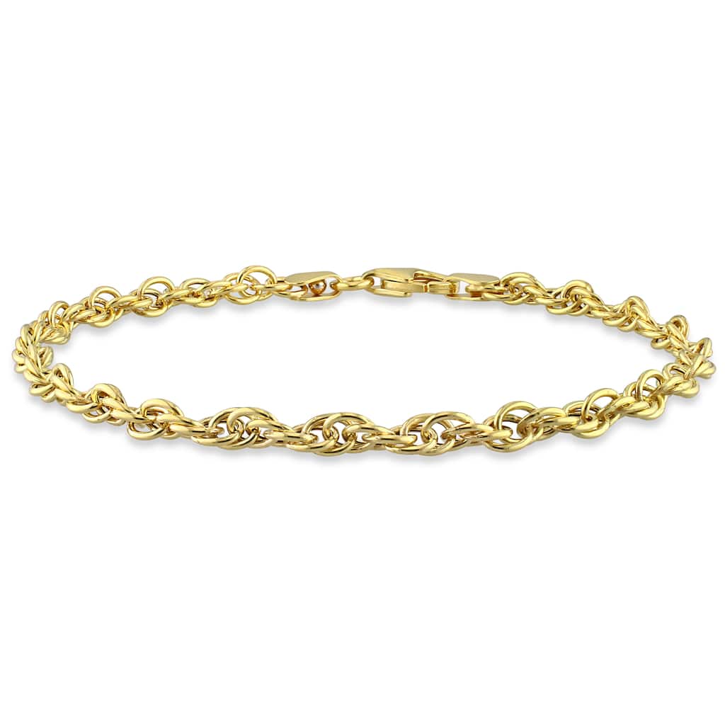 Miadora 18kt Yellow Gold Plated Sterling Silver Singapore Chain Bracelet