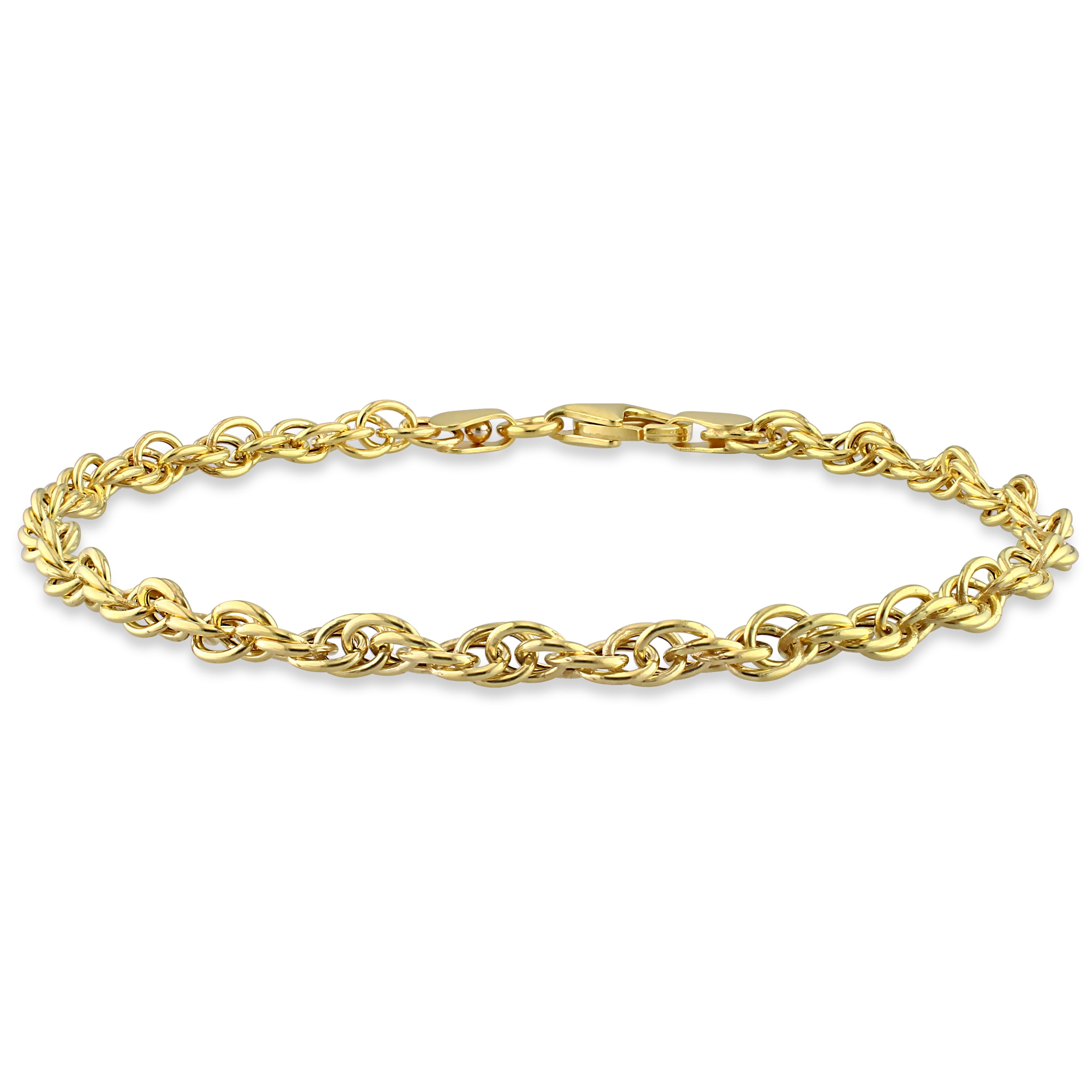 Miadora 18kt Yellow Gold Plated Sterling Silver Singapore Chain Bracelet