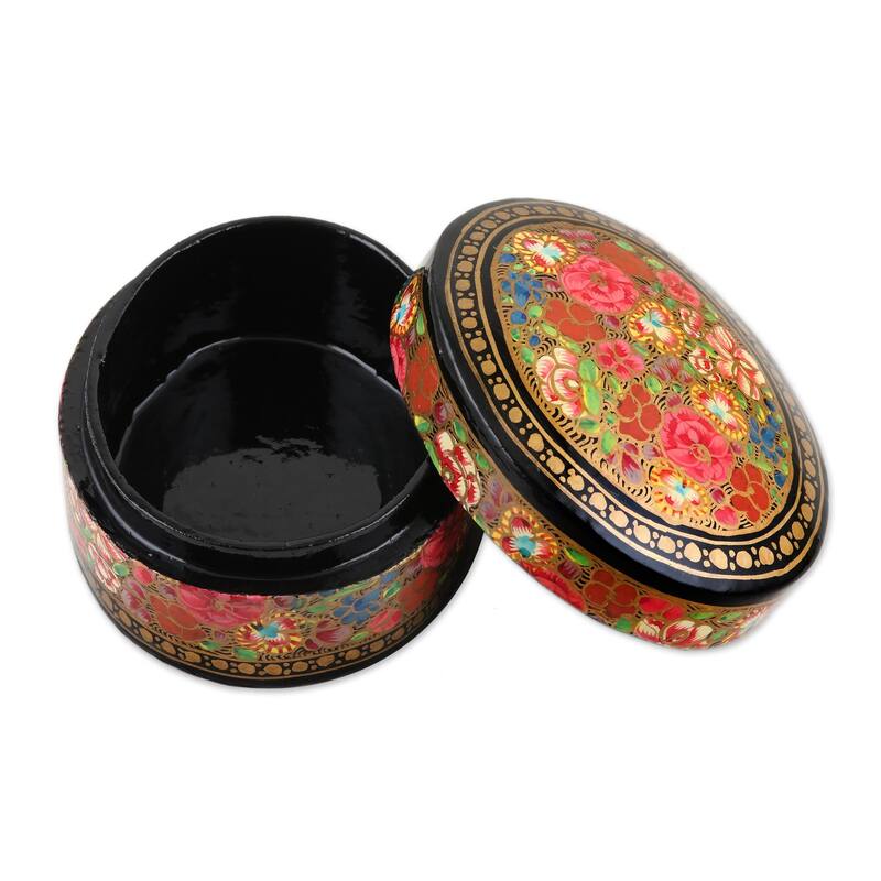 Novica Handmade Summer Bouquet Papier Mache And Wood Decorative Box