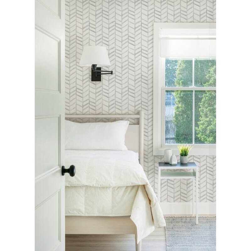 Hayward, Fletching Geometric33' L X 20.5" W, Wallpaper Roll - Grey