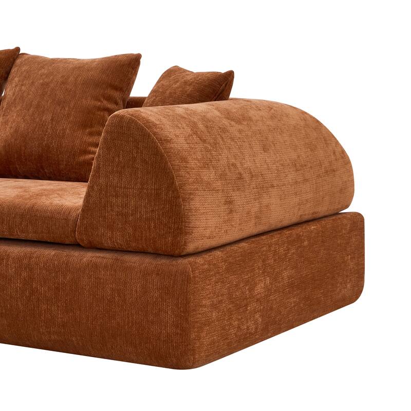 Cloud Modular Sectional Sofa, Boneless Sectional Couch with Ottoman, Modern Lounge Sofa