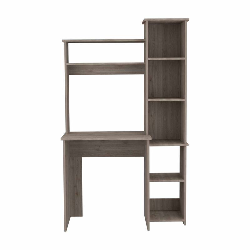 Marston 6-Shelf Writing Desk with Built-in Bookcase