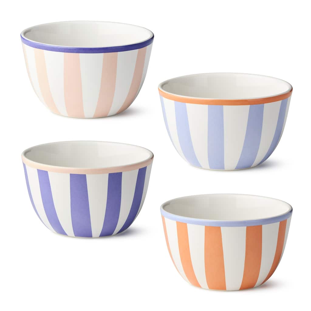 Certified International Menagerie 5.25" Ice Cream/Dessert Bowls, Set of 4 Assorted Designs - 5.25"L x 5.25"W x 3.00"H