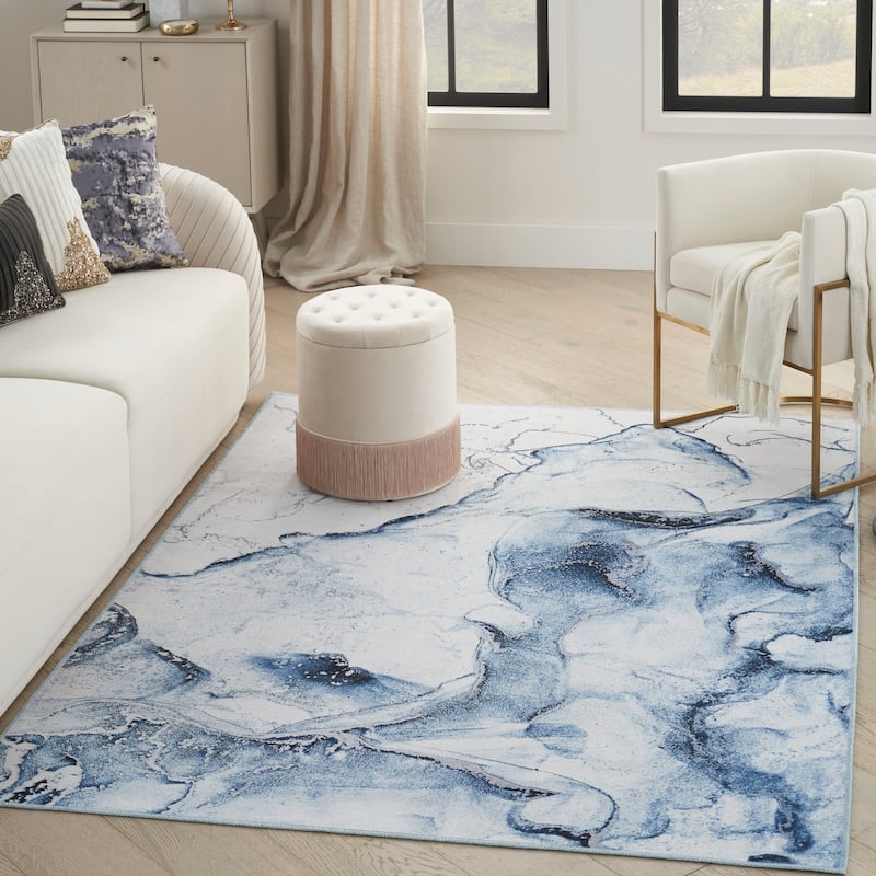 Nourison Home Daydream Indoor Abstract Area Rug - 3' 11" x 5' 11" - Ivory/Blue - Rectangle