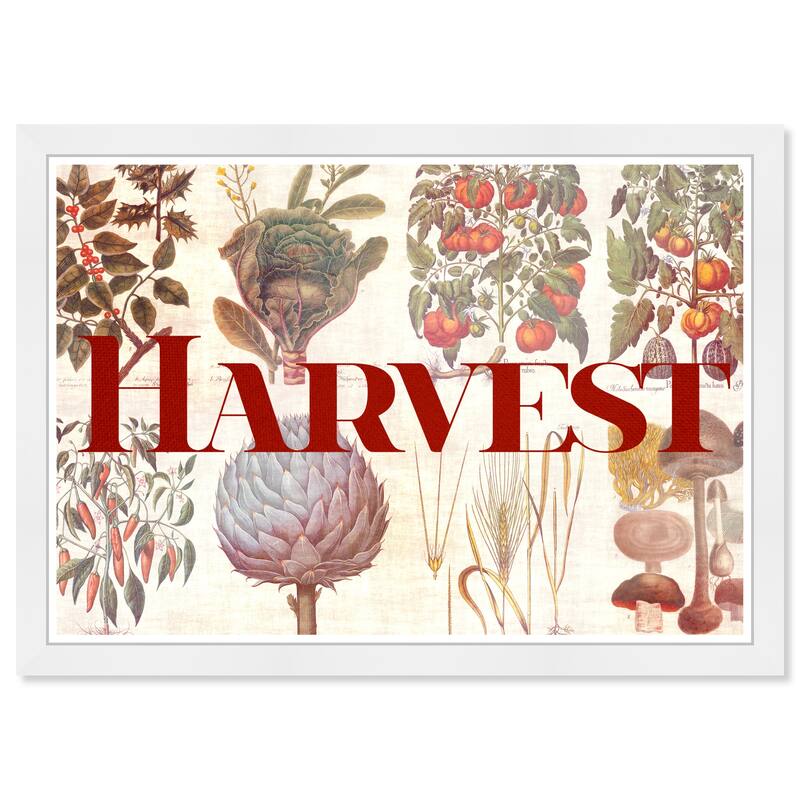 Wynwood Studio Prints Food and Cuisine Thanksgiving Menu Red and Maroon Rustic Wall Art Canvas Print
