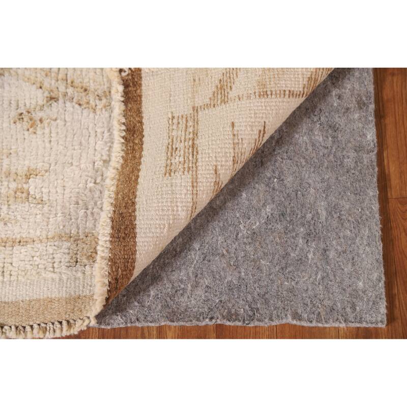 Anatolian Turkish Runner Rug Hallway Handmade Beige Wool Carpet - 2'10"x 12'7"
