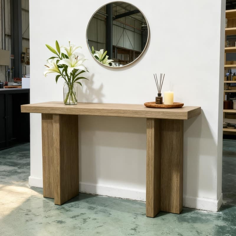 42''Modern Wooden Narrow Console Table for Entryway and Living Room