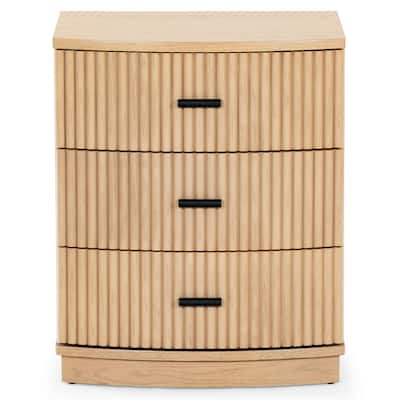 SAFAVIEH Couture Shelbie 3-Drawer Reeded Nightstand, Fully Assembled
