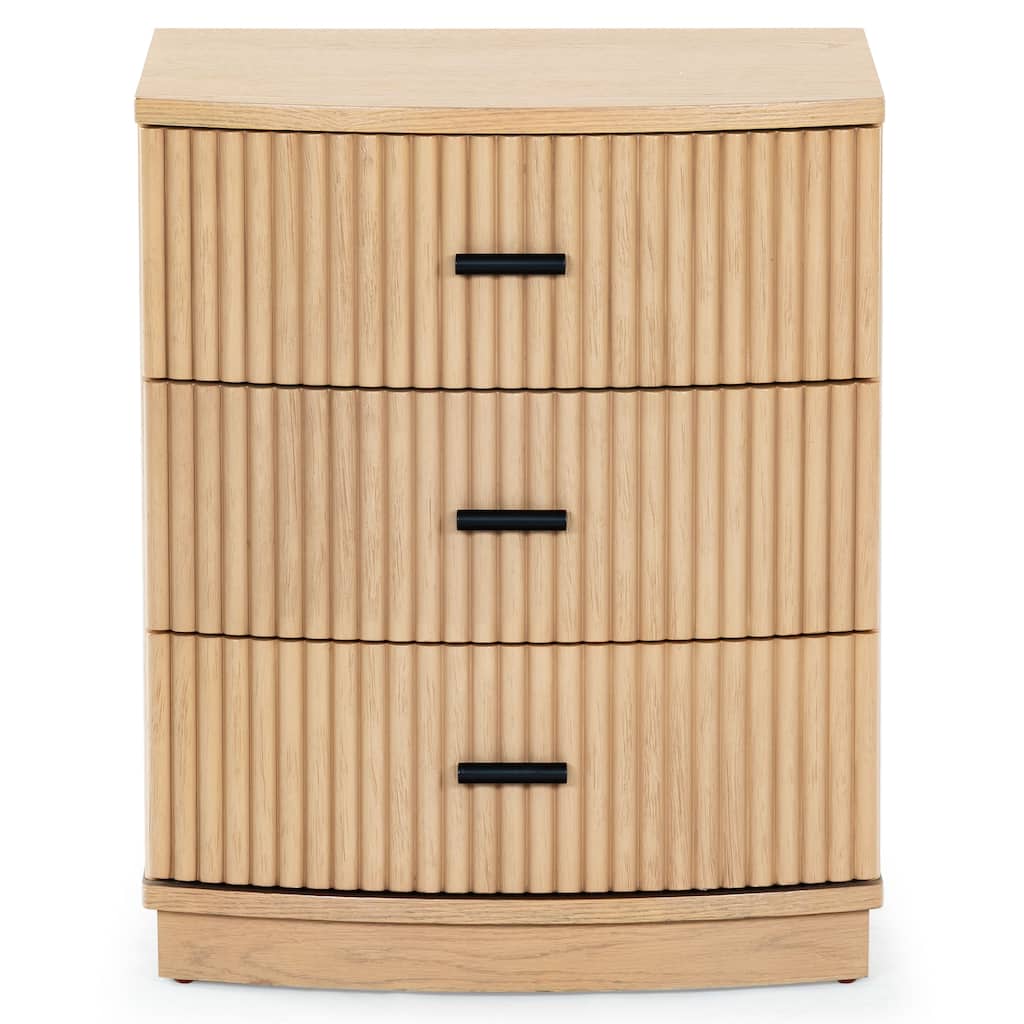 SAFAVIEH Couture Shelbie 3-Drawer Reeded Nightstand, Fully Assembled
