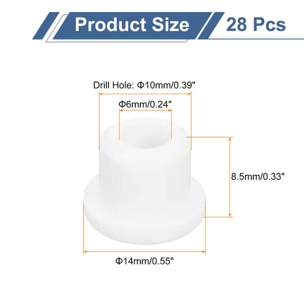 Uxcell 5-Pack White Silicone Rubber Grommets – 7/8 Inch (23mm) Drill Hole, 1/2 Inch (12mm) ID Top Hat Hole Plug For Wiring And Automotive